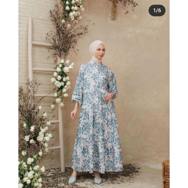 JASMINE DRESS BLUE LIGHT BY WEARING KLAMBY SIZE L