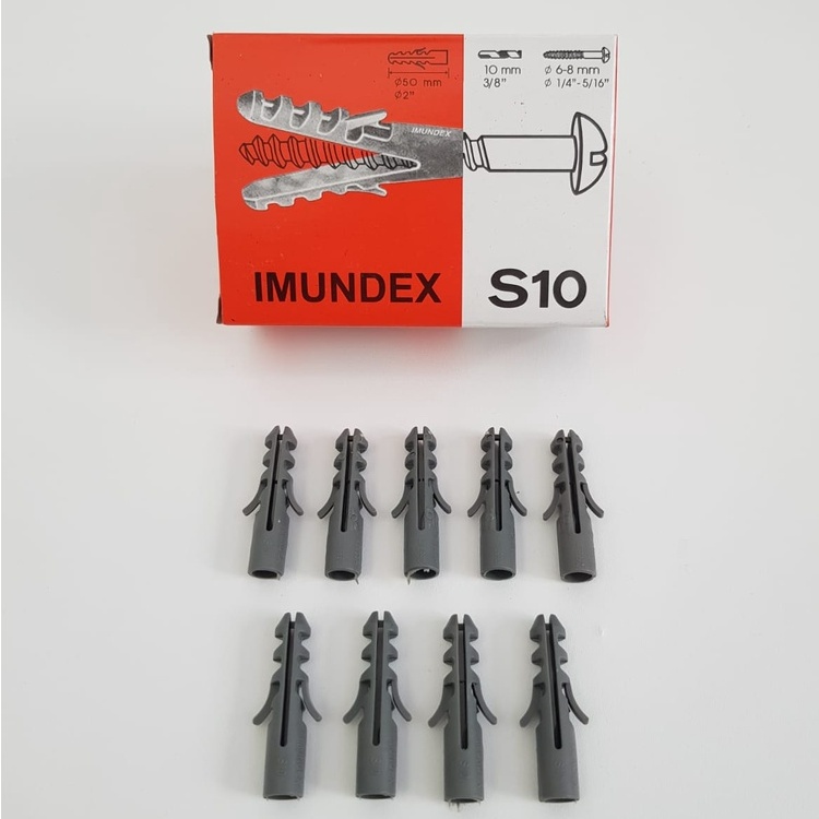 Fisher IMUNDEX S10 Isi 50pcs Fiser Viser Piser Visher Tanam Lubang Dinding 10mm 10 mm