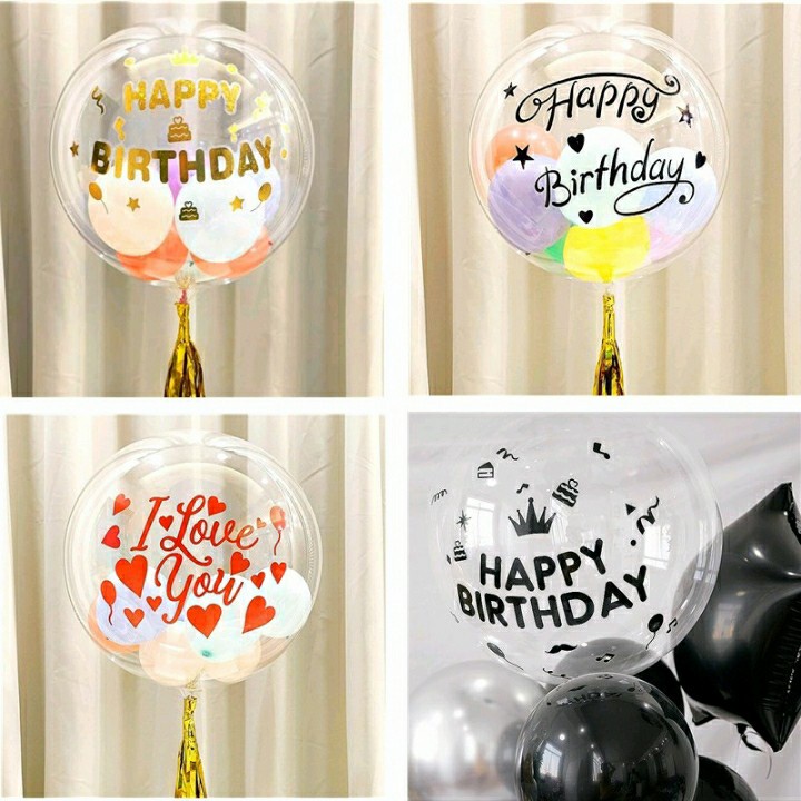 Sticker Balon Bobo / PVC Happy Birthday / I love you / Happy Anniversary
