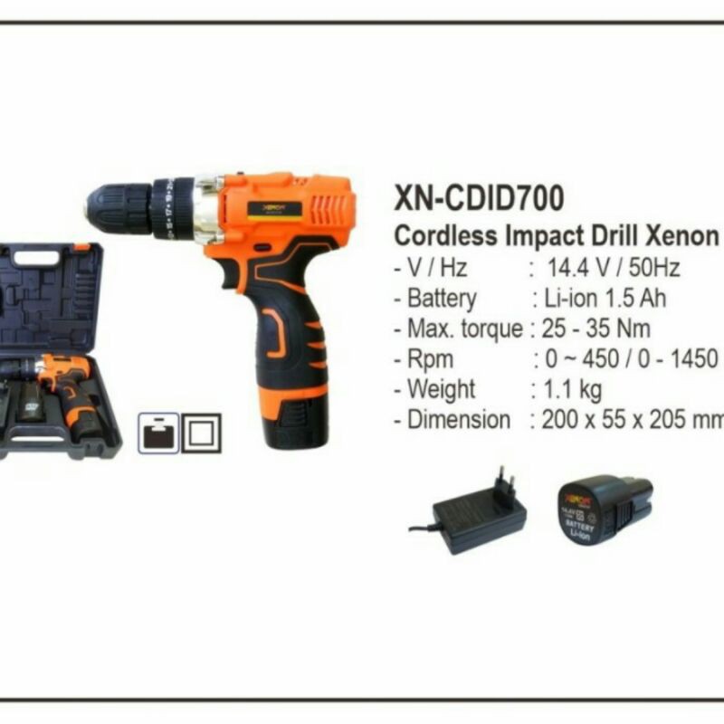 xenon XN CDID700 mesin bor beton cordless impact drill CDID 700