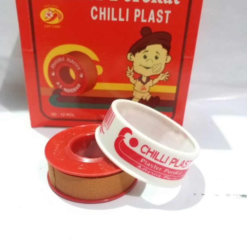 BOX Plester Rol CHILLI PLAST Besar 12.5mm × 4.5m isi 12 pcs