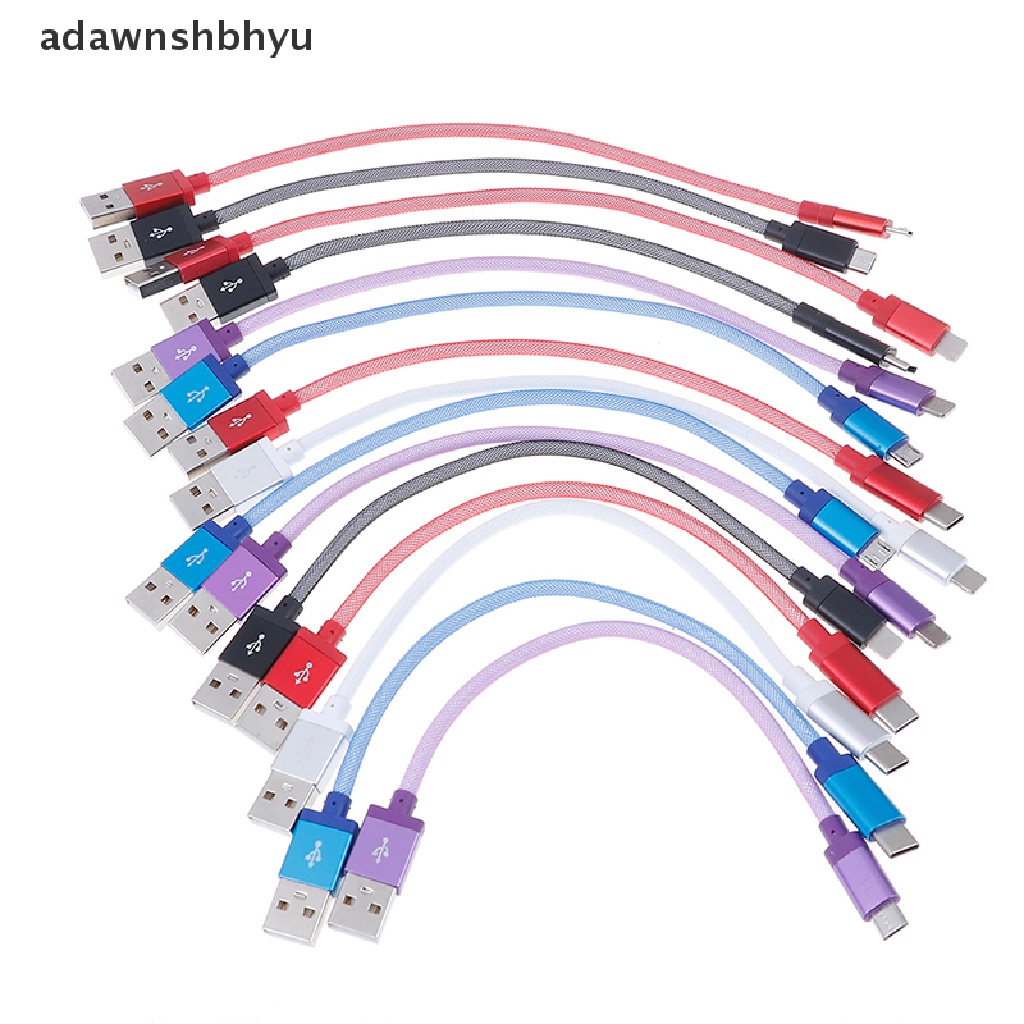 Adawnshbhyu charger Pendek braided micro/type-c/lightning USB cable charging Kabel data sync