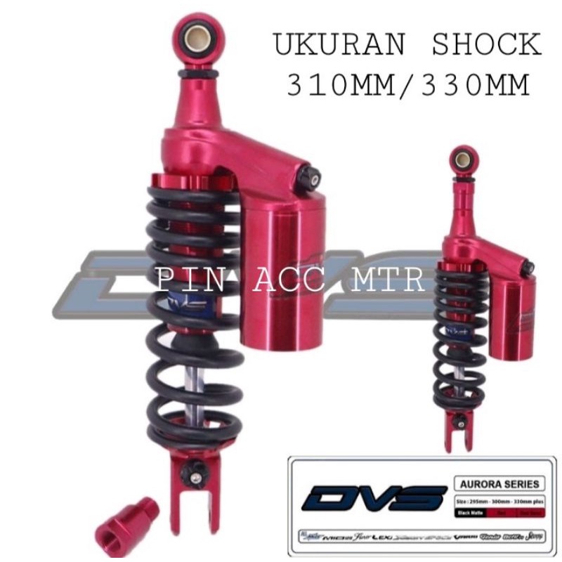 SHOCK SHOCKBREAKER BELAKANG TABUNG ATAS DVS UKURAN 310MM/330MM/BEAT/SKOOPY/VARIO/MIO/FINO/GENIO DLL