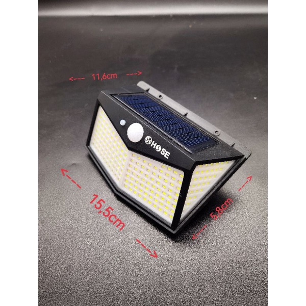 Lampu Dinding Solar Cell 212 Leds/20w  + Battery + Sensor Cahaya dan Gerakan, Merek Hose tanpa arus Listrik