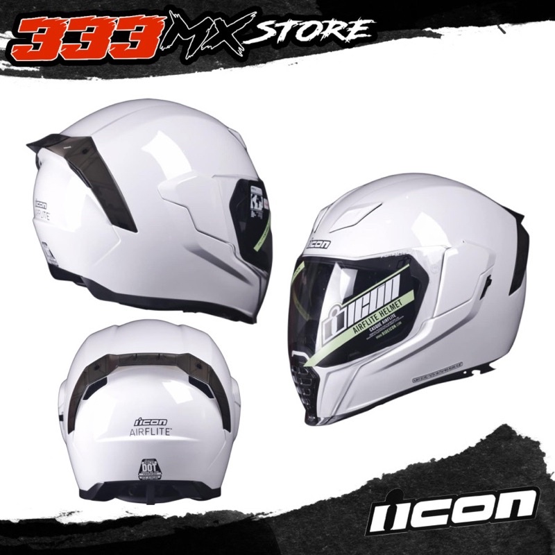 HELM FULL FACE ICON AIRFLITE WHITE HELM MOTOR ICON AIRFLITE WHITE ORI