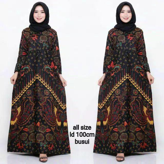 Batik Couple keluarga sania ruffle ori ndoro jowi dnt kupu kuning-Gamis dewasa