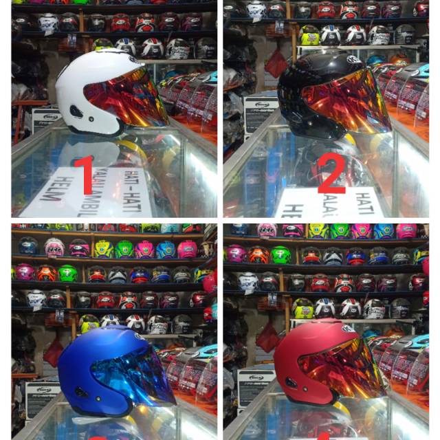 KYT Kyoto solid visor venom tanpa papas list karet