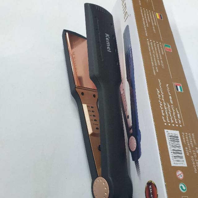 Alat Mesin Catok Rambut  KM470 Hair straightener Rebonding Lurus ada Suhu dan harga murah Kemei