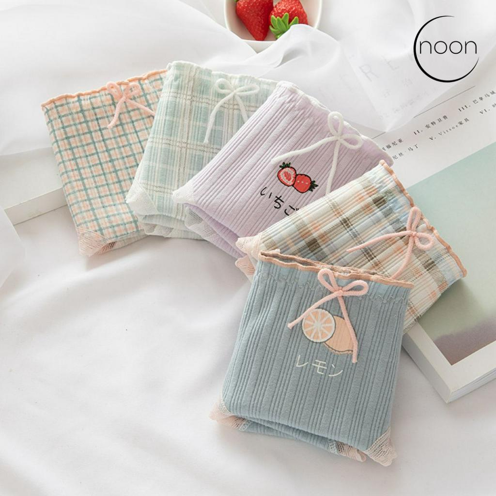 NOON (MOOD) Celana Dalam CD Wanita Korea Motif Lucu Imut Katun Undies Import Murah Sorex Sorella Young Hearts