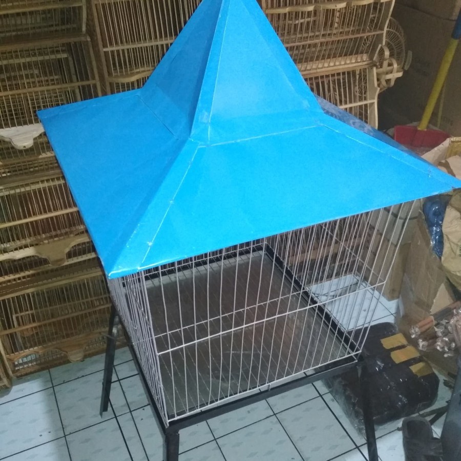 Kandang Burung Beo Nuri jalak Ayam Kate Serama Kaka Tua Burung Hantu Love Bird Ukuran Kecil Atap