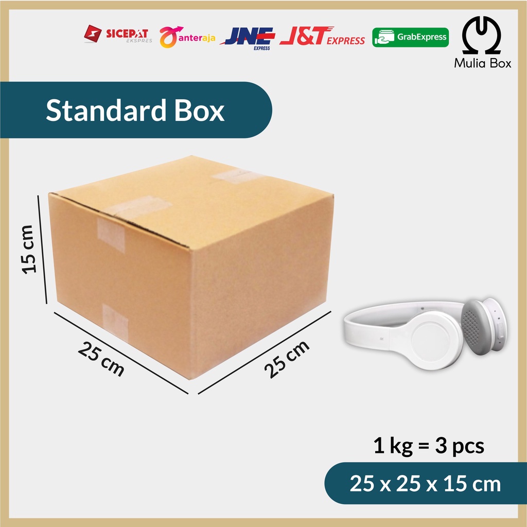 

Kardus Packing Standar Box 25 x 25 x 15 cm Corrugated Karton Dus Sedang Polos Packaging Serbaguna