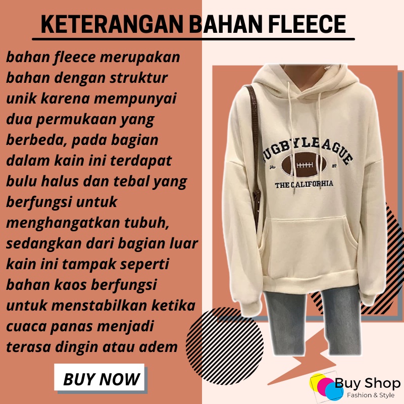 sweater hoodie wanita pria/unisex  RUGBY LEAGUE oversize sweater couple cewek cowok oversize LD 130 CM-3