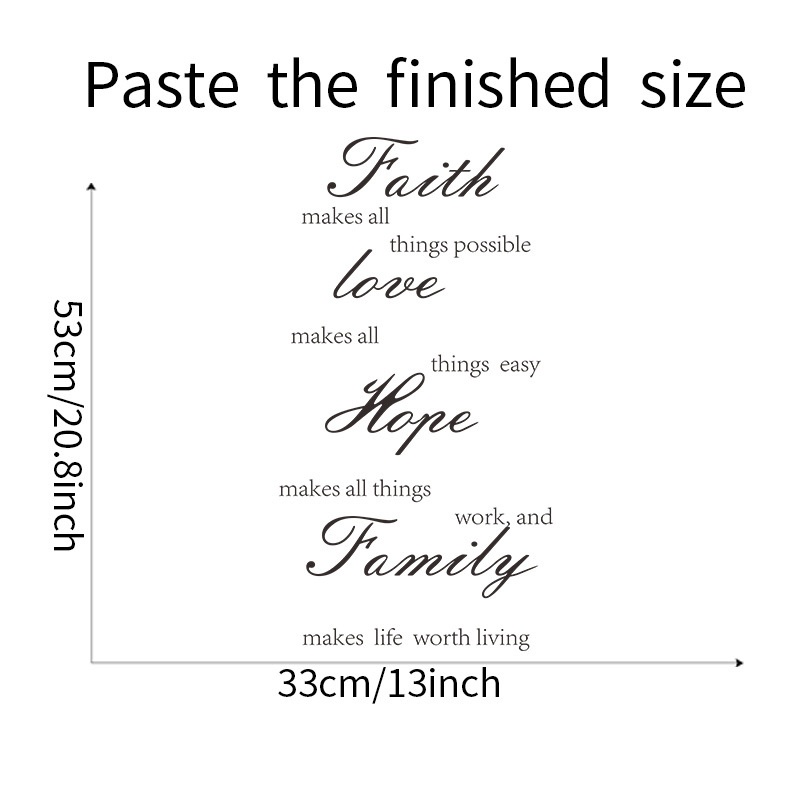 Stiker Dinding Desain Kutipan Faith Hope Love Family Inspirasional Sayings Untuk Ruang Kelas Sekolah Kantor Remaja 40