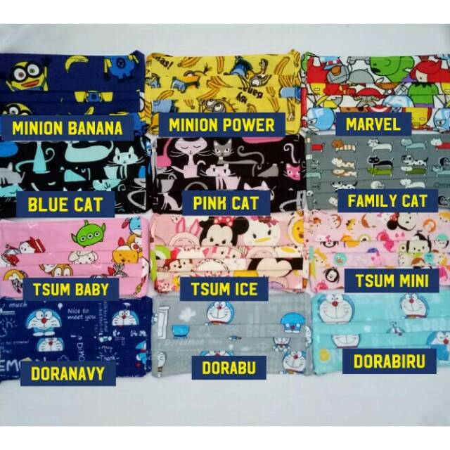 Masker kain tali motif / masker motif / masker kain