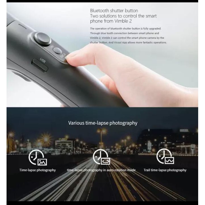 Feiyu tech vimble 2 smartphone gimbal with pole tripod best tongsis