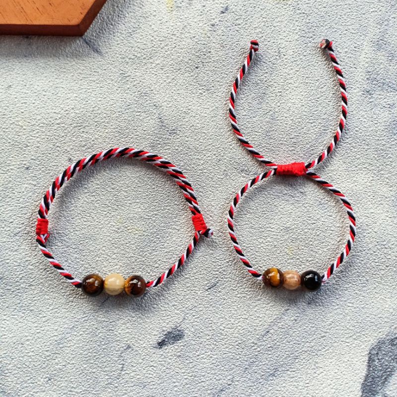 Gelang Tridatu Rambut Sedana &amp; Tiger Eye / Gelang Tridatu Custom / Gelang Rambut Sedana