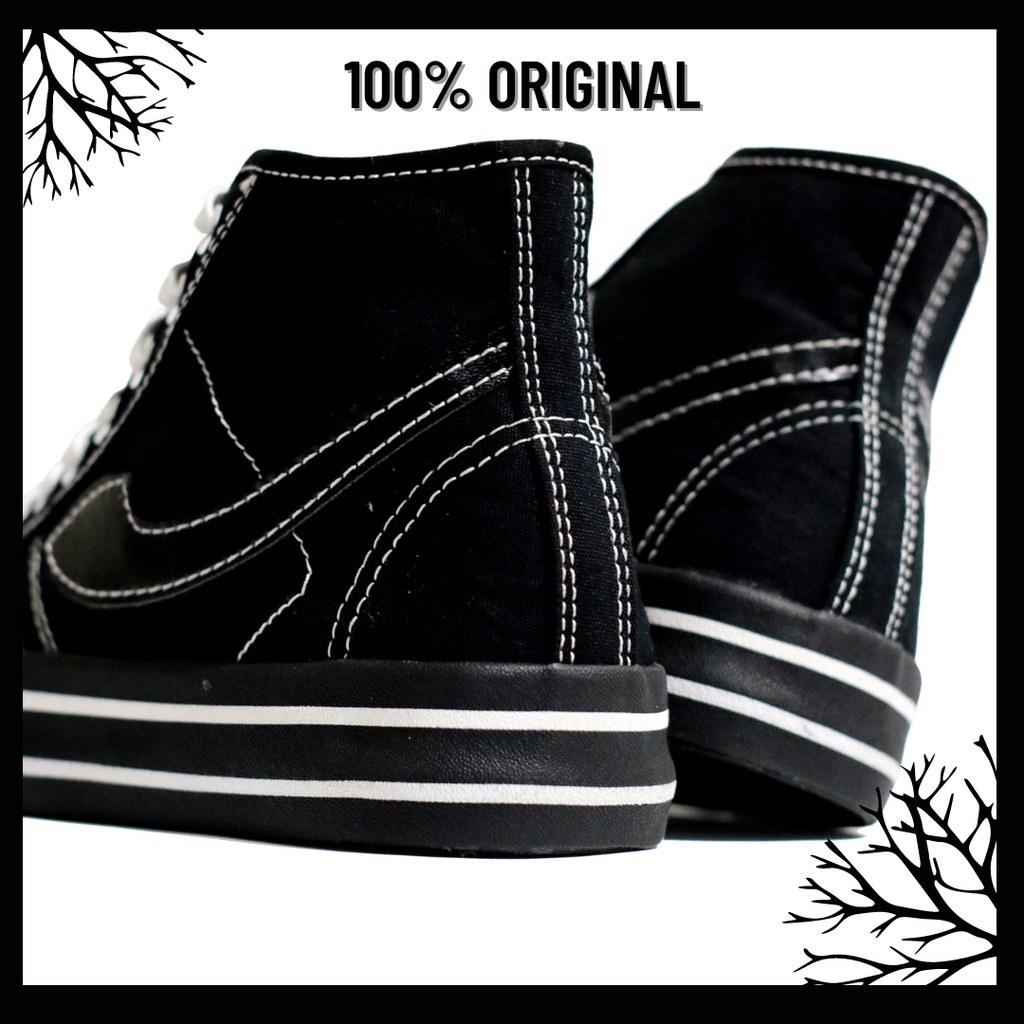 100% Original Sepatu Lokal Casual Black Oreo Hi | Not Compass Retrograde High