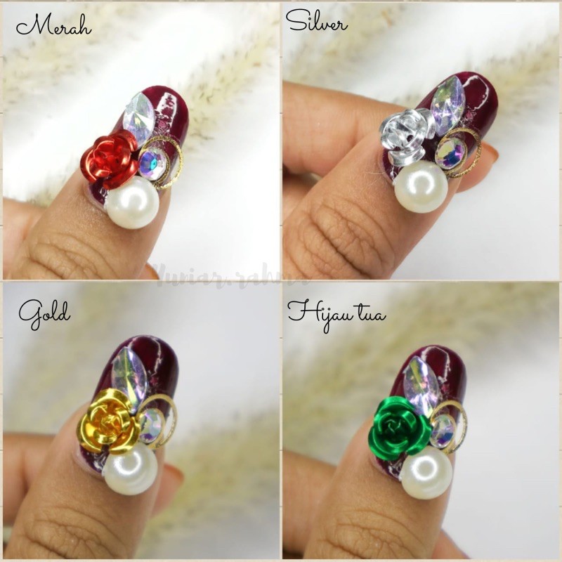 BUNGA ALMUNIUM NAIL ART , BUNGA RESIN ,NAIL ART ,BUNGA KUKU