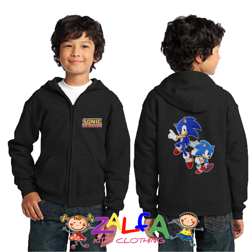 JAKET ANAK HOODIE ZIPPER ANAK SONIC THE HEDGEHOG 2
