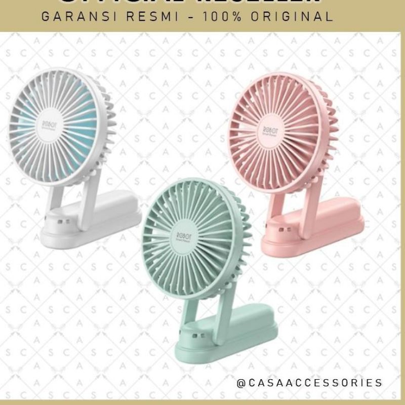 ROBOT RT-BF11 MINI FAN KIPAS ANGIN MINIFAN FOLDABLE POWERBANK USB CHARGER BATERAI 2000MAH GARANSI