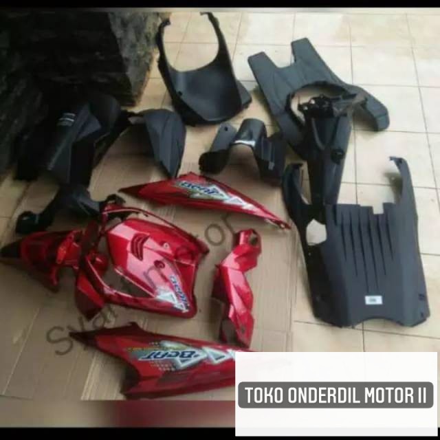 SPAREPART MOTOR PROMOSI FULL SET BODY KASAR DAN BODY HALUS HONDA BEAT KARBU LAMA WARMA MERAH
