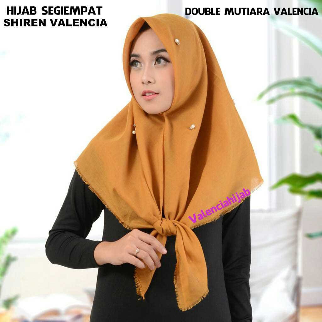 HIjab/Jilbab/Kerudung Segiempat Shiren Valencia ( Double Mutiara )