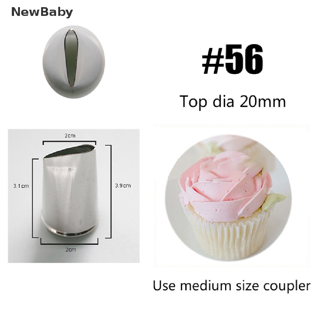 Newbaby 4pcs Spuit Piping Bentuk Bunga Mawar Untuk Dekorasi Kue