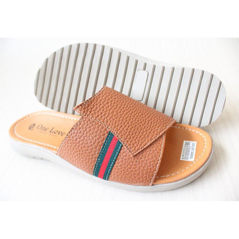 SEPATU ONE LOVE SANDAL FLAT WANITA ONE LOVE KOKOP / SELOP TERBARU