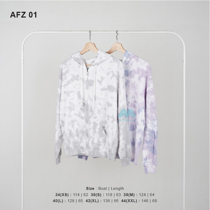 Oversized Hoodie- Wanita Tie Dye Oversized Full Zipper [AFZ 01]-4