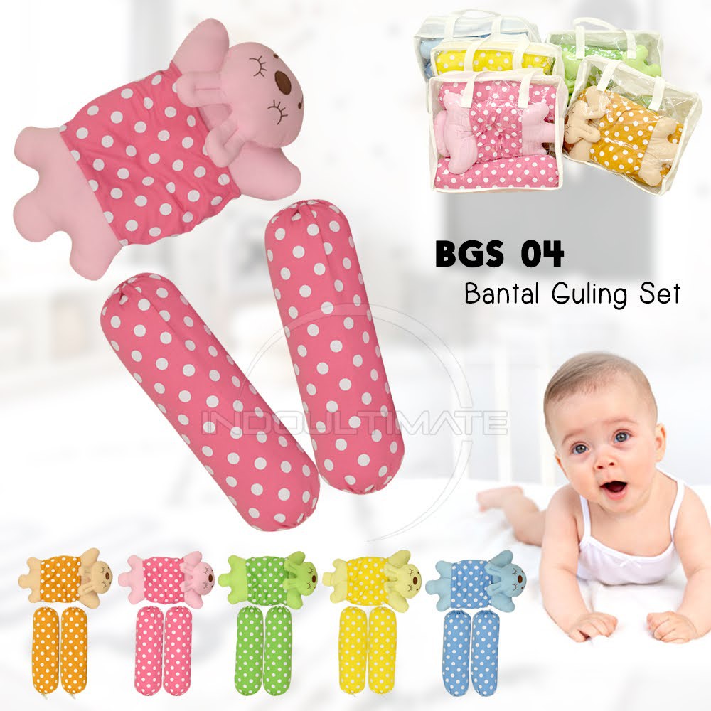 3in1 Set Bantal Guling Bayi Anak Set POMPALINA BGS-04 perlengkapan tidur bayi newborn