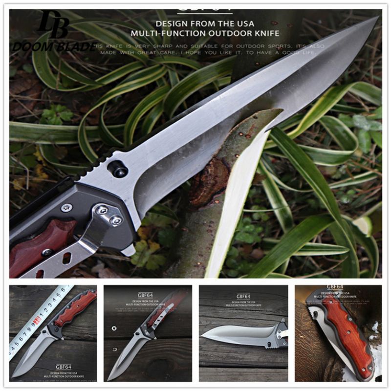 KNIFEZER Survival Tactical  Wooden Handle - CBF64