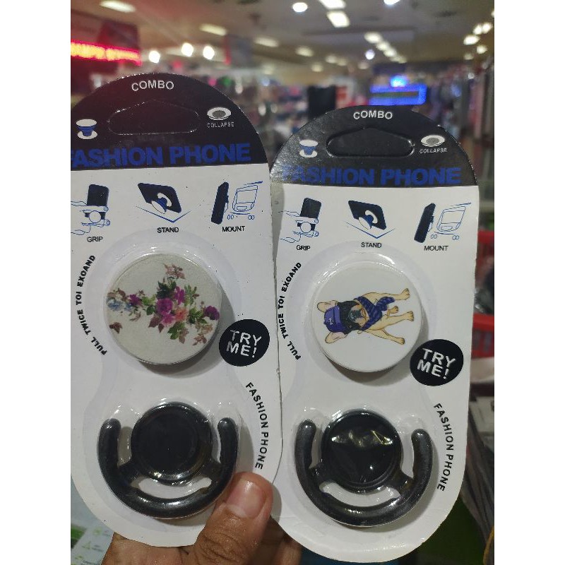 Pop socket Gambar + Hook PopSocket + Stand Home  Murah Meriah