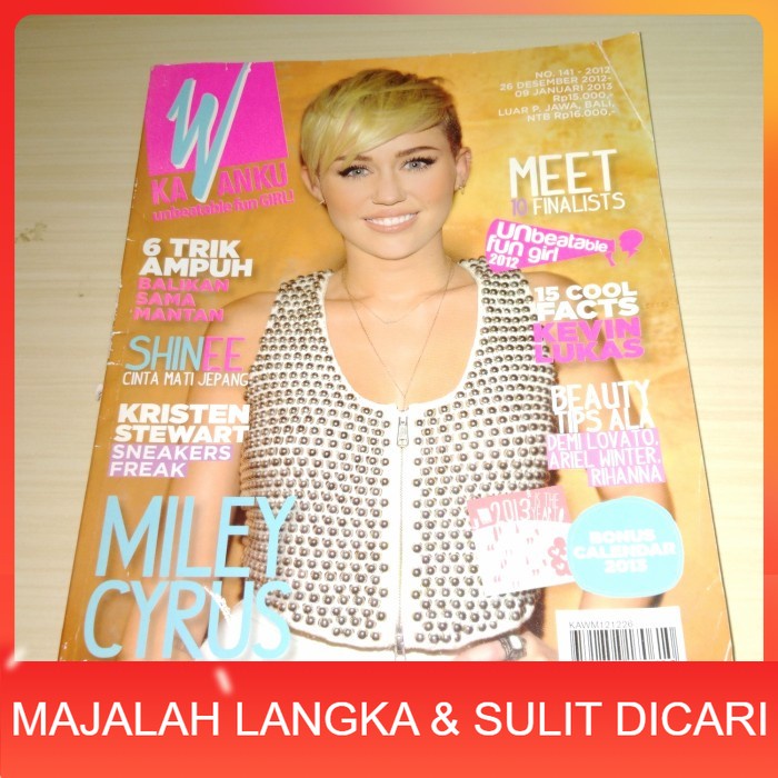Majalah KAWANKU No.141 Des 2012 MILEY CYRUS Langka