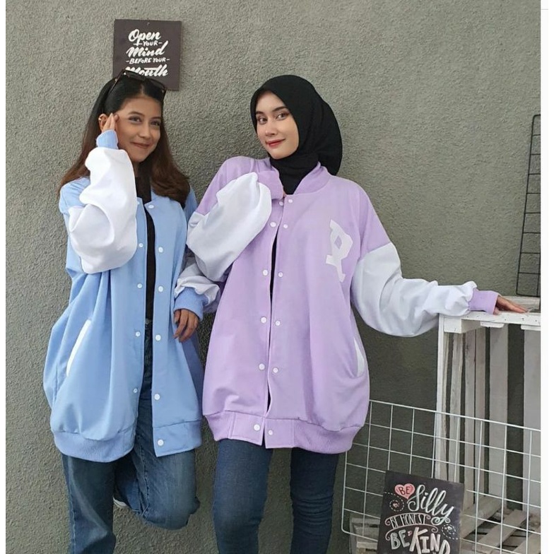 jaket baseball oversize XXL / jaket varsity terkini / JAKET R BASEBALL XXXL