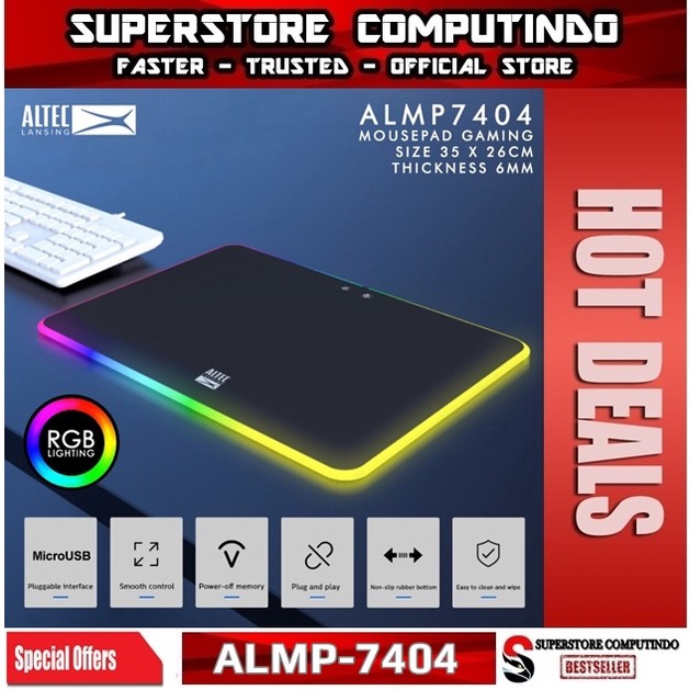 Mouse Pad Gaming Altec Lansing ALMP-7404 Acrylic RGB Gaming Mousepad