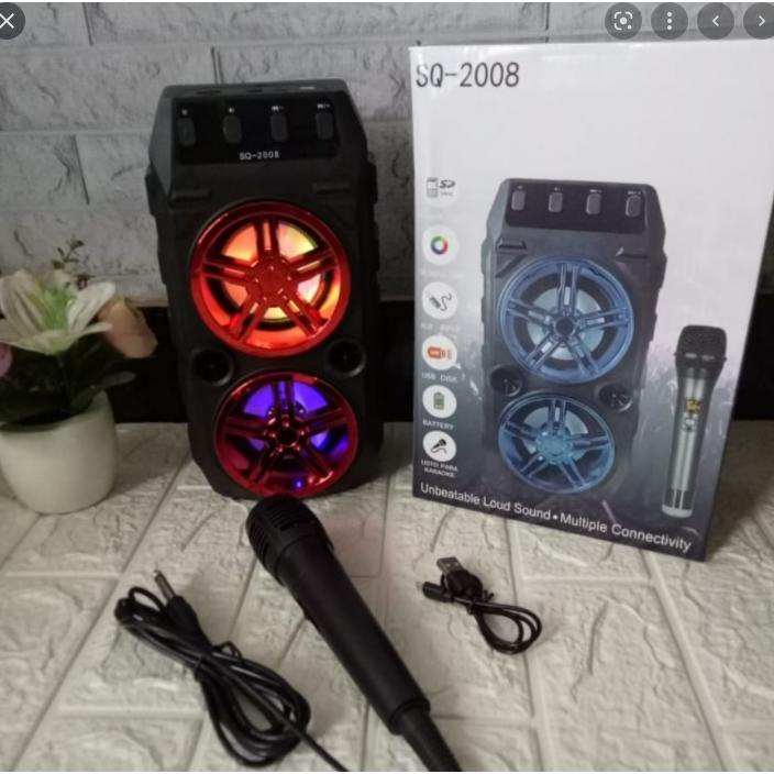 Speaker Bluetooth Sq-2008 / Sq-2009 Free Mic Speaker Sq2008  / Sq2009 Type Besar Bass Super 2008 / 2