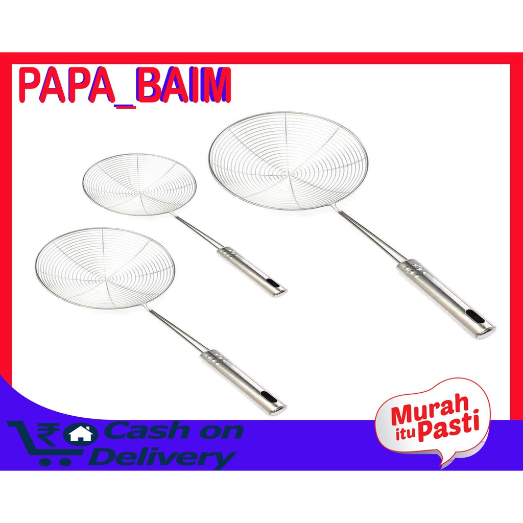 [ COD ] Saringan Parabola Stainless / Serok Jaring Mie Penggorengan / Saringan Mie Stainless