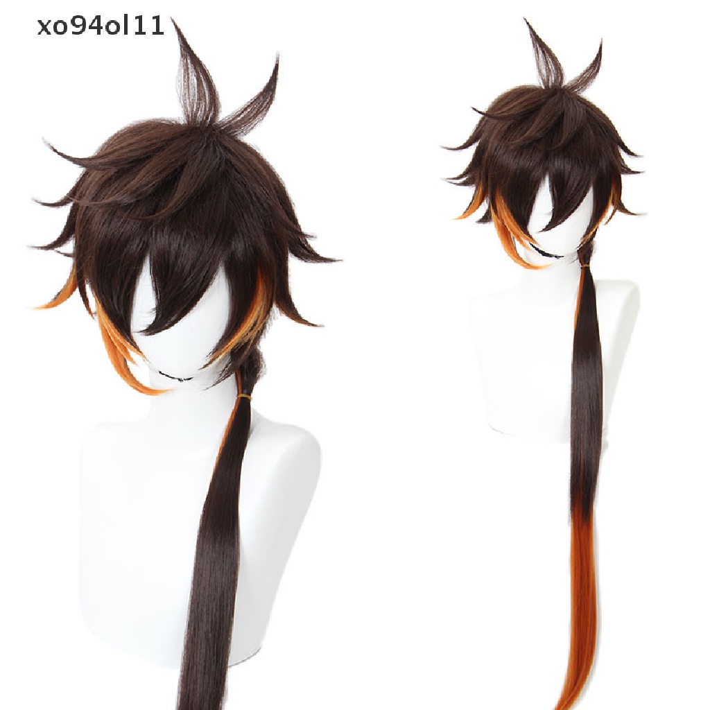 Wig cosplay Anime XO Game Genshin Impact ZhongLi Untuk Pesta Halloween Karnaval Dewasa