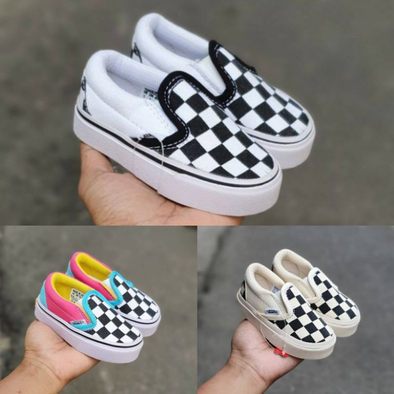 Sepatu vans anak slipon catur murah balita laki perempuan