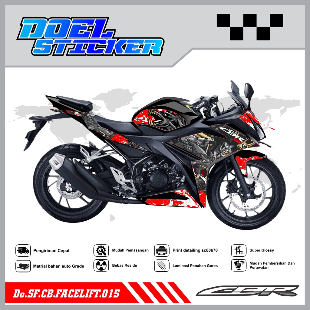 STICKER STRIPING CBR 150 R Facelift - STICKER STRIPING SEMI FULL LIST VARIASI HOLOGRAM , CROME CBR 150 R Facelift DOEL 015