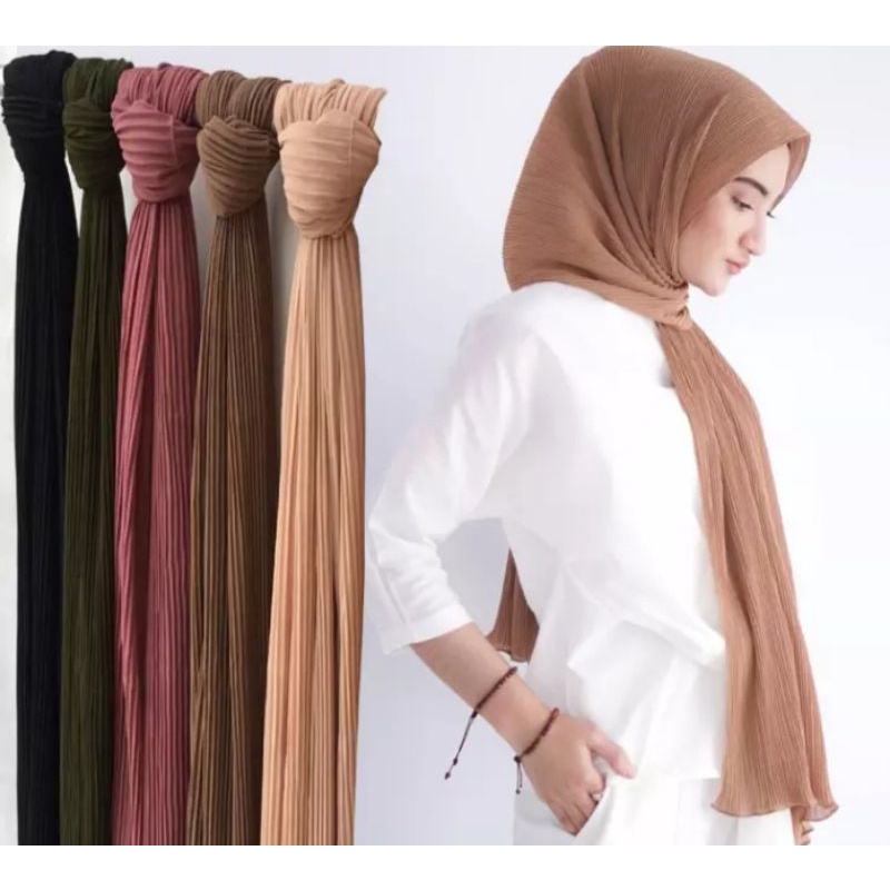 Pashmina Plisket Full | jilbab plisket diamond | Krudung Plisket Pashmina | Hijab Pashmina plisket