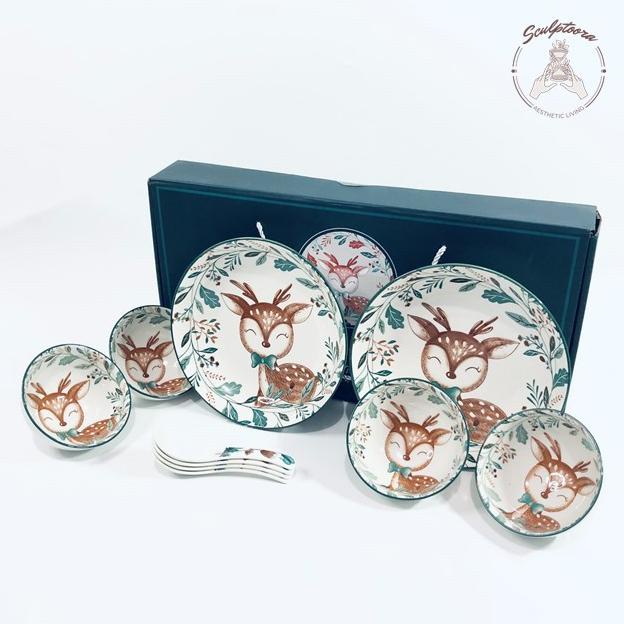 

CHRISTMAS GIFT SET / HAMPERS SCULPTOORA - REINDEER DINNER SET ISI 6 DF161DSD