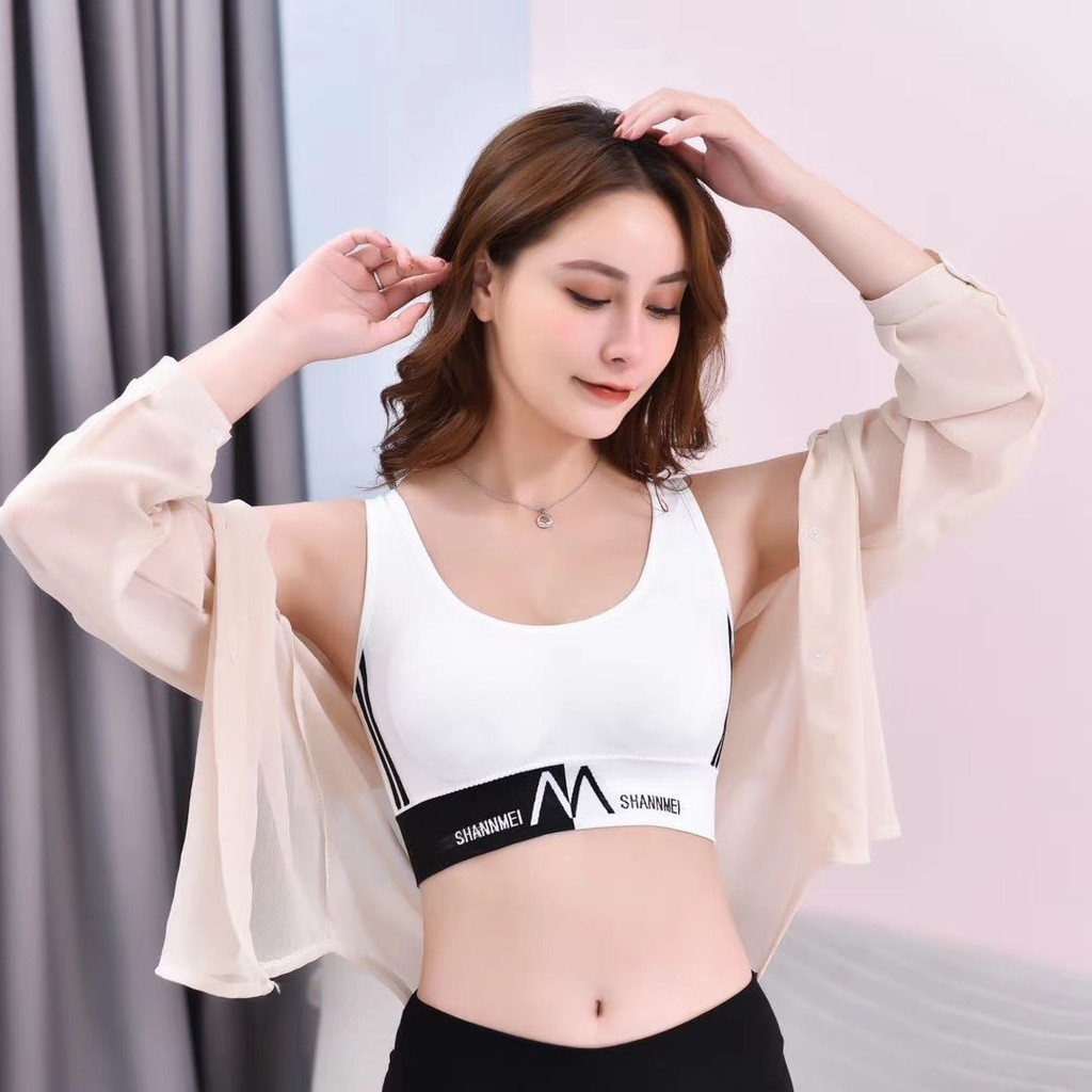 ❀ Chingu ❀ PW099 COD Bra Shangmei Olahraga Breathable Elastis Tanpa Kawat BH Push Up Import Surabaya