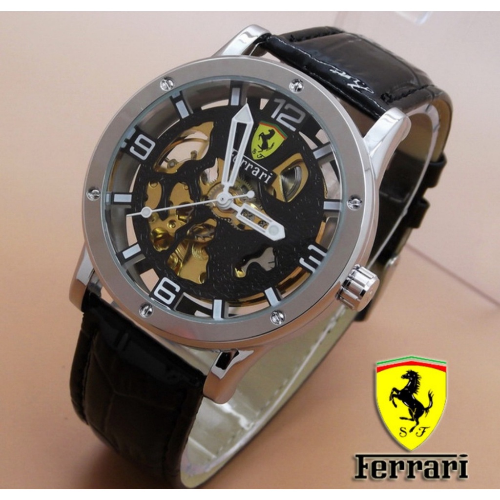 JAM TANGAN FERRARI MESIN AUTOMATIC TANPA BATRAI FREE BOXX