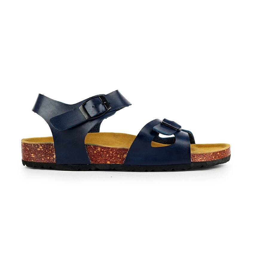 Mya Navy | Sendal Jepit Tali Kulit Simpel Kayu Wanita Women Sandal Footwear | FORIND x Zensa