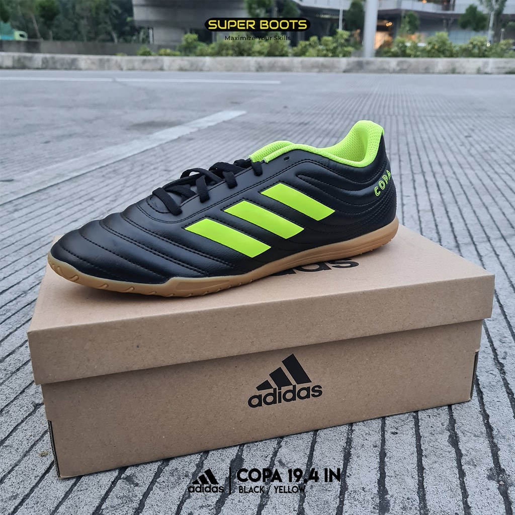 Sepatu Futsal Adidas Copa 19.4 IN – Black Yellow Original BB8098