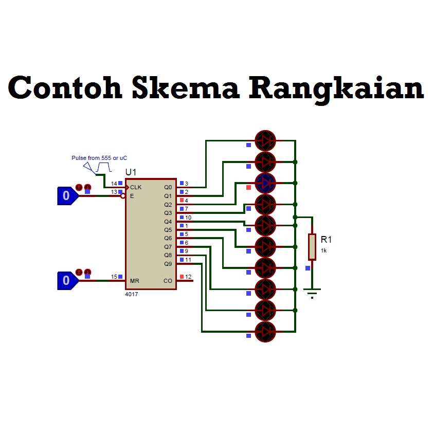 [HAEBOT] IC Decade Counter CD4017 BE Penghitung CMOS DIP 8 Bit 16 Pin Led Chaser Kejar Signal Penghitung 4017 Integrated Circuit