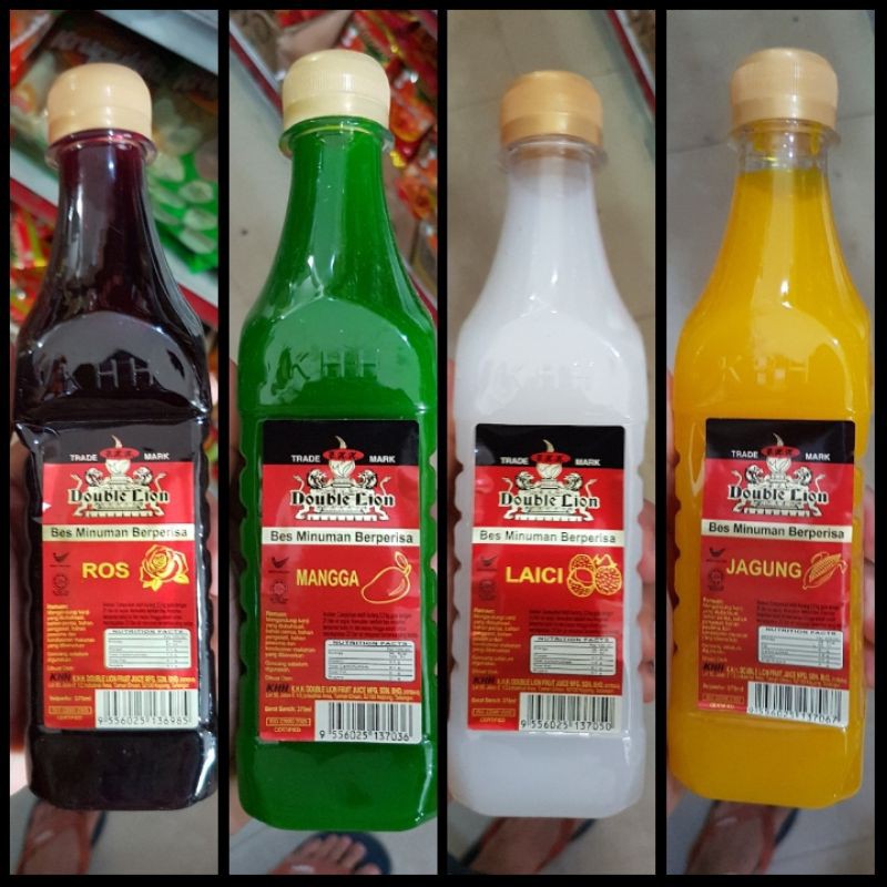 

DOUBLE LION Sirup Minuman Berperisa Jagung, Pandan, Leci, Mangga, Rose 375ml dari Malaysia