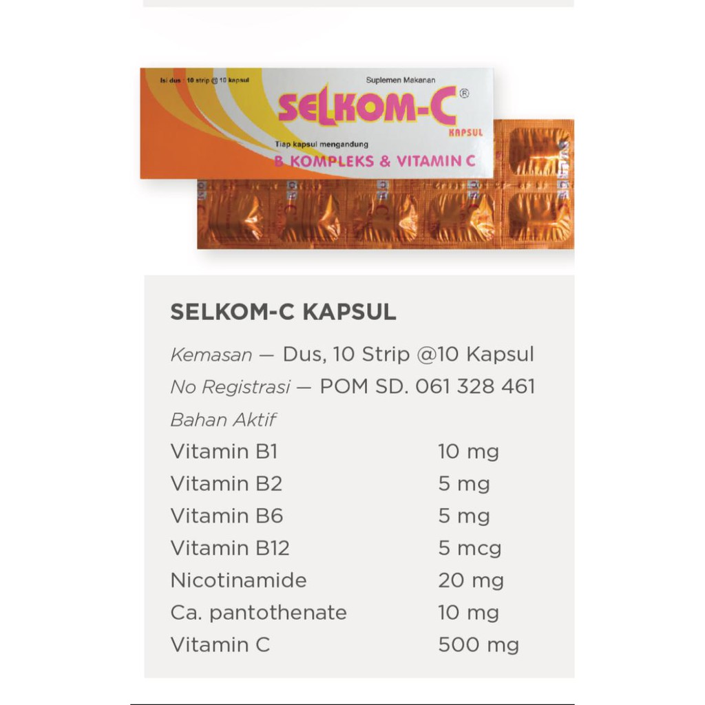 Multivitamin Selkom C - Suplemen Kesehatan 1 Box isi 100 Kapsul