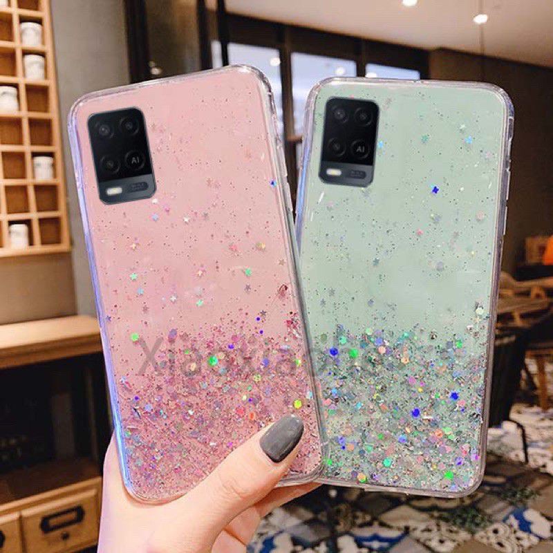 Oppo A16 A54 A55 5G 2021 Casing Soft Case Tpu Bahan Premium Glitter Glossy